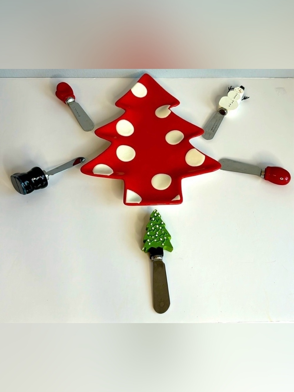 CHRISTMAS TREE PLATE & SPREADERS